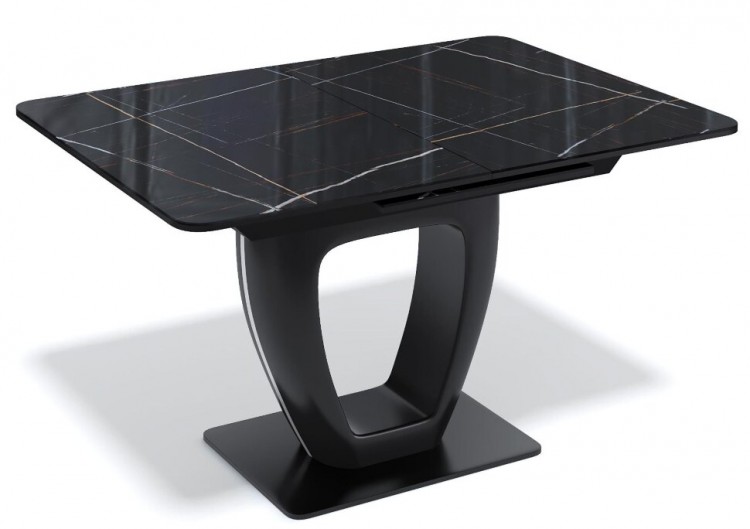 Стол обеденный Kenner BA1200 черный/стекло камень черный глянец