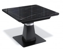 Стол обеденный Kenner BT1000 черный/ стекло камень черный
