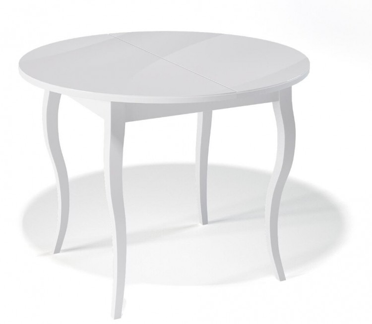 Стол обеденный Kenner 1000C белый/стекло белый глянец