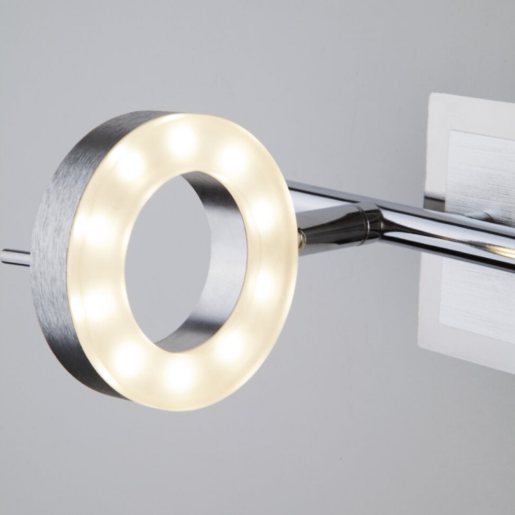 Светодиодный настенный светильник с поворотными плафонами 20001/2 алюминий