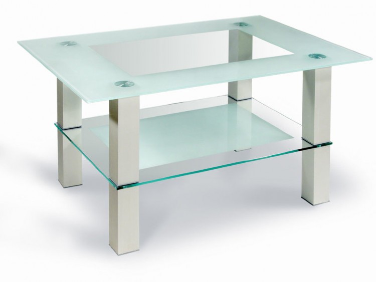 Журнальный столик Кристалл 2 (металлик/прозрачное)