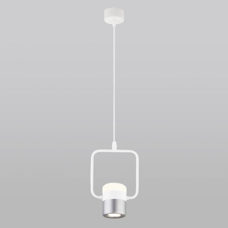 Подвесной светодиодный светильник с поворотным плафоном 50165/1 LED белый/серебро