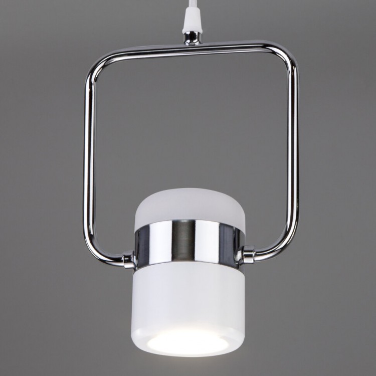 Подвесной светодиодный светильник с поворотным плафоном 50165/1 LED хром/белый