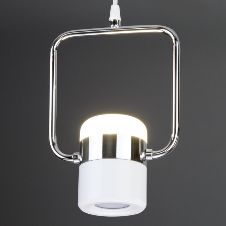 Подвесной светодиодный светильник с поворотным плафоном 50165/1 LED хром/белый