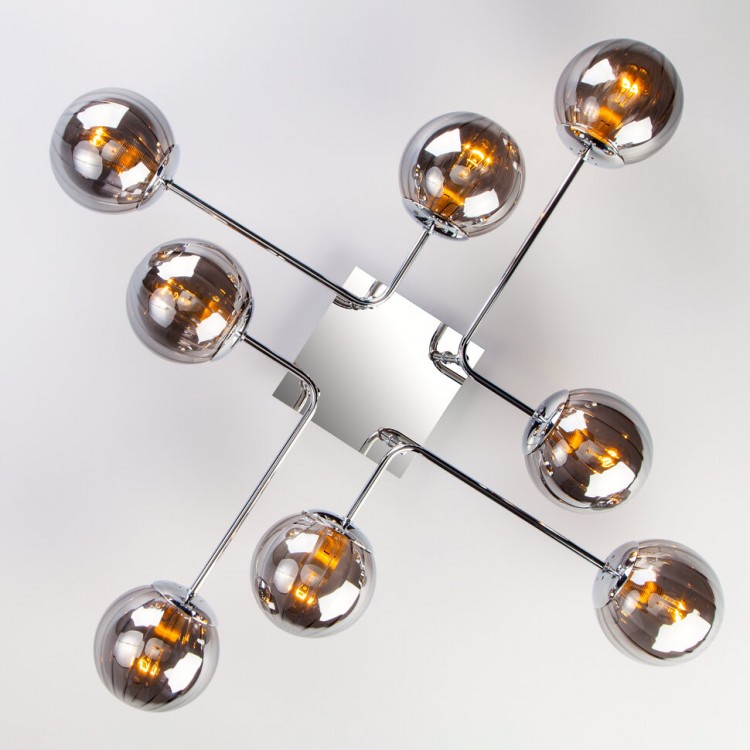 Потолочный светильник с круглыми стеклянными плафонами 30140/8 хром