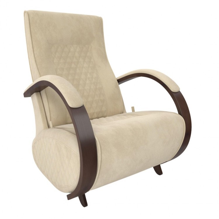 Кресло-глайдер МИ Модель Balance 3 с накладками, Орех/шпон, ткань Verona Vanilla