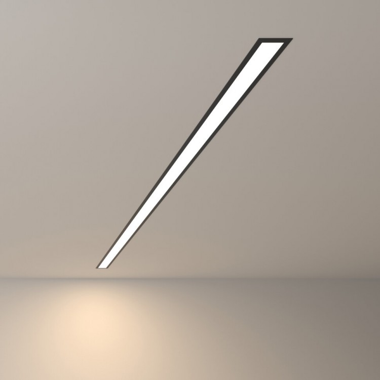 Линейный светодиодный встраиваемый светильник 128см 25Вт 4200К черный матовый 100-300-128