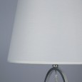 Настольная лампа с белым абажуром 01055/1 хром/прозрачный хрусталь Strotskis