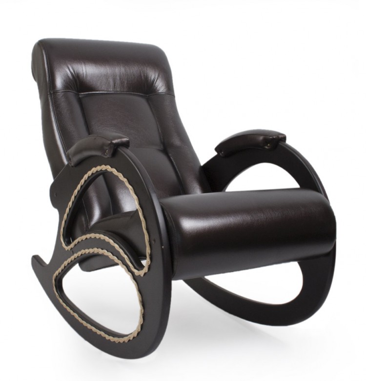Кресло качалка Модель 4 (эко-кожа) (Венге/Орегон 120)