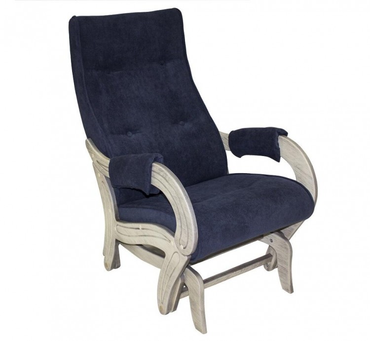 Кресло-качалка глайдер МИ Модель 708, Дуб шампань патина, ткань Verona Denim Blue